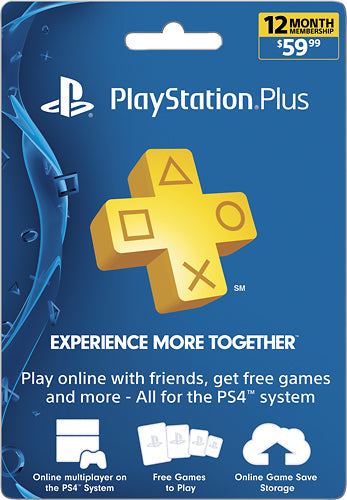 Compatible with PS3, PS4, PS Vita; 12 month membership; automatic game updates; online games saves up to 1GB