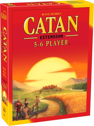 The Catan 5-6 Player Extension expands the base gameplay of Catan to enable up to six players to vie for control of the bountiful island.