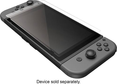 Compatible with Nintendo Switch; shatterproof; anti-fingerprint, scratch-resistant; includes applicator and cleaning cloth