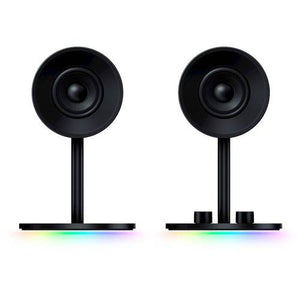 Compatible with most audio devices with a 3.5mm output; bass reflex; 3' full-range driver; LED effects; AC power adapter and 3.5mm to 3.5mm cable included