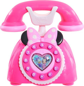 Pink vintage-inspired phone; lights and sounds; batteries included; for ages 3 and older