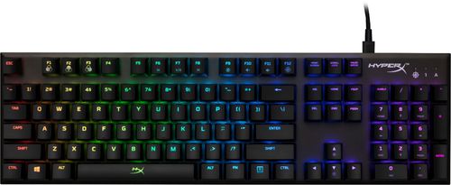 HyperX - Alloy FPS RGB Mechanical Gaming Wired Kailh Speed Silver Switch Keyboard with RGB Back Lighting - Black