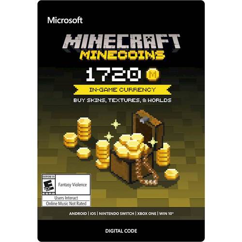 Compatible with in-game Minecraft marketplace; 1720-coin pack; use Minecoins to purchase skins, texture packs, maps and more