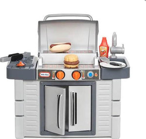 Grill with lid and side burner; develops social and sharing skills in active play format; adult assembly required; suitable for children aged 1.5 and older