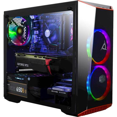 Windows 10 Home 64-bitNVIDIA GeForce RTX 2060 6GB dedicated graphicsTechnical details: 9th Gen Intel® Core™ i7-9700K processor; 16GB memory; 240GB solid state drive; 2TB hard driveSpecial features: built-in wireless networking; HDMI output; keyboard; mouse