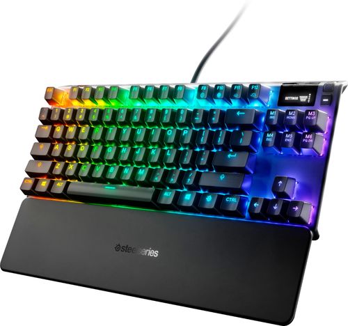 Compatible with Game console, PC and MacUSB connectivityBacklit keysOmniPoint Adjustable switchesBuilt-in displayPalm rest
