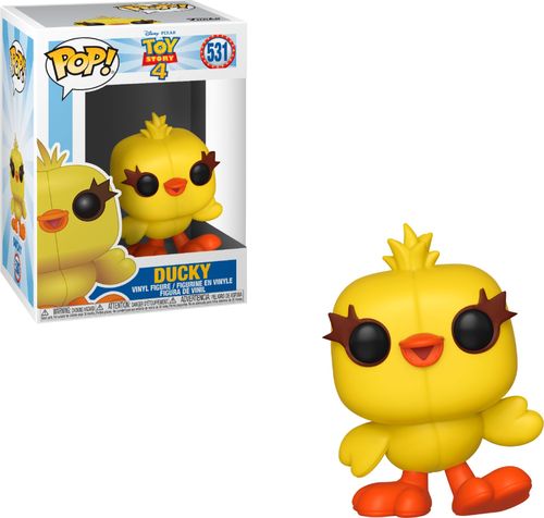 Join action of Toy Story 4; Ducky character; freestanding design; stylized collectible figure; for children ages 3 and up