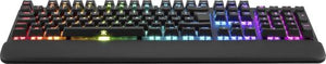 Compatible with PC and MacUSB connectivity5 buttonsButton functions: multimedia and Fn key lockBuilt-in USB hubBacklit keysCHERRY MX Silent RGB Red switchesPalm rest