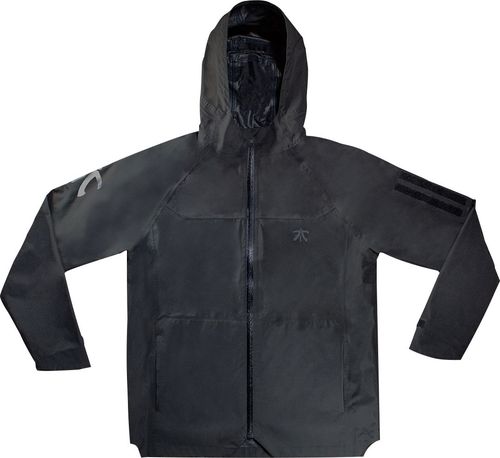 3-layer 100% polyester; water-resistant; taped windproof seams; large hood; lightweight design; heat-transferred 3M reflective logo prints; multiple velcro elements; L size