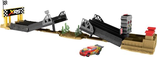 Allows your child to recreate Cars 3 action; 1:55 scale; Lightning McQueen vehicle included; for ages 4 and up