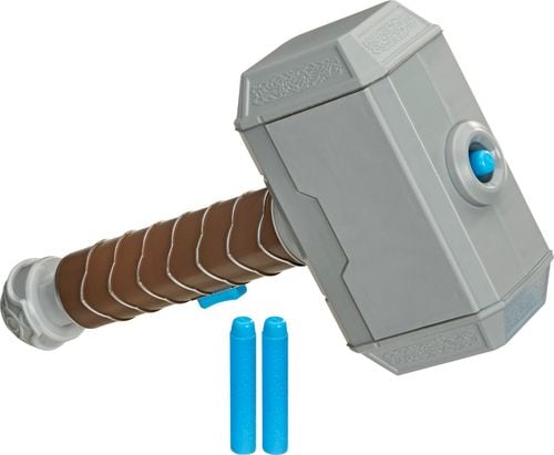 Movie-inspired design; single-shot dart-launching toy; hand-powered; comes with 3 Nerf darts; suitable for children ages 4 and up