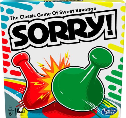 Classic Sorry! board game; foldable game board; designed for 2 to 4 players; suitable for children ages 6 and up