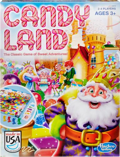 Classic Candy Land board game; foldable game board; 4 sweet characters; designed for 2 to 4 players; suitable for children ages 3 and up