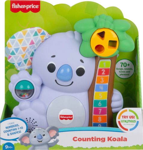 The Linkimals™ Counting Koala is an adorable musical friend for baby who loves climbing, eating leaves, and singing about numbers. As little animal lovers make their way up and down the palm tree, pressing all the buttons as they go, they'll hear all about koala life and counting 1-10!