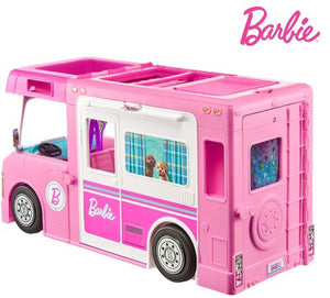 Barbie&#174; 3-in-1 DreamCamper&#8482; Vehicle, approx. 3-ft, Transforming Camper with Pool, Truck, Boat and 50 Accessories, Makes a Great Gift for 3 to 7 Year Olds