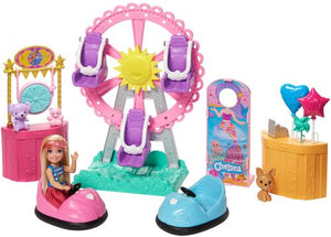 Barbie&#174; Club Chelsea&#8482; Doll and Carnival Playset, 6-inch Blonde Wearing Fashion and Accessories, with Ferris Wheel, Bumper Cars, Puppy and More