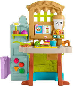 Fisher-Price Laugh and Learn Grow-the-Fun Garden to Kitchen, interactive farm-to-kitchen playset for toddlers with music, lights and learning content