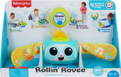 Fisher-Price Rollin' Rovee, interactive activity toy with music, lights, and learning content for ages 6 month to 5 years