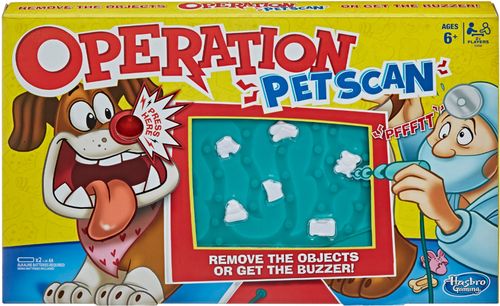 Uh-Oh! Cavity Sam's dog, Rex-Ray, has eaten a bunch of things he shouldn't have like homework, socks, bunny slippers, and a dog bone. Players try to help him feel better by removing them.