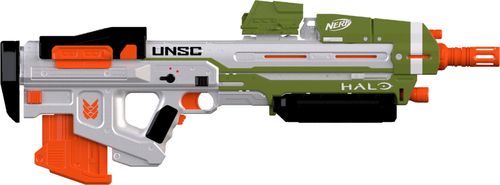 Includes: blaster, bolt, rail riser, module attachment, clip, 10 darts, and instructions.Ages 8 and upWARNING: CHOKING HAZARD – Small parts. Not for children under 3 years.Requires 4x 1.5v C alkaline batteries (not included).