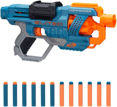 Includes: blaster and 12 darts. Ages 8 and up TO AVOID EYE INJURY:  WARNING: CHOKING HAZARD - Small parts may be generated. Not for children under 3 years.