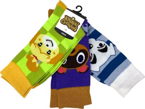 Bring home a fun accessory with these Animal Crossing socks. This 3pk of crew socks is perfect for video game fans of all ages and an easy way to bring your favorite license with you!