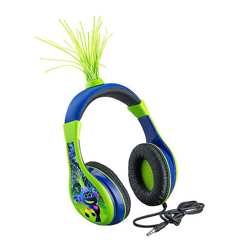 ekids Trolls World Tour Glow in the Dark Wired Over the Ear Headphones with parental volume control and adjustable headband.