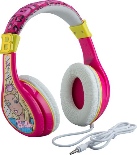 eKids Barbie Wired Over the Ear Headphones with kid friendly sound levels and adjustable headband