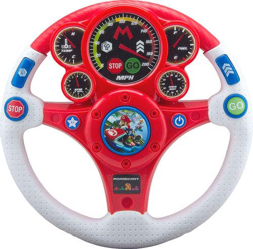 Mario Kart Rev N Roll Steering Wheel with light up display and interactive elements.