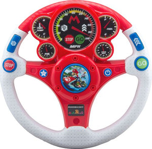 Mario Kart Rev N Roll Steering Wheel with light up display and interactive elements.