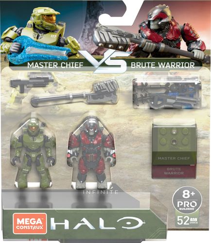 Build  the  next  chapter  in  a  storied  rivalry  between  Master  Chief  and  a  Brute  Warrior.  Designed  after  their  appearance  in  Halo  Infinite,  these  2  figures  feature  authentic  detail,  premium  deco  and  12  points  of  articulation.