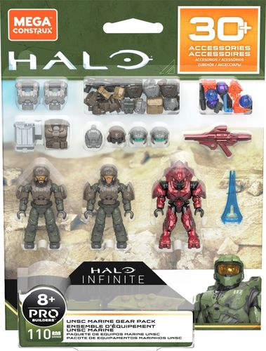 Suit  up,  soldier,  and  get  fitted  from  an  armor  cache  so  versatile  it'll  feel  like  you  have  an  infinite  number  of  modifications  to  choose  from.  Choose  between  the  UNSC  Spartan  Armor  Pack  or  UNSC  Marine  Gear  Pack,  sold  separately,  and  ready  your  UNSC  fireteam  of  2  micro  action  figures  against  1  Banished  enemy  micro  action  figure.