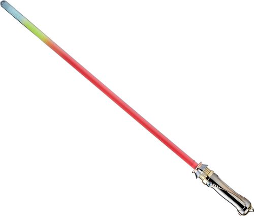 Includes: Lightsaber, stand, and instructions.Ages 14 and up.WARNING: This toy produces flashes that may trigger epilepsy in sensitized individuals.X3 1.5V AA / LR6 ALKALINE BATTERIES REQUIRED. NOT INCLUDED.