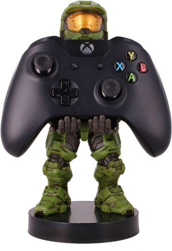 The iconic Master Chief is here, ahead of the new and exciting Halo’s Infinite. Poised in his up to date green armor and helmet, despite a near-miss from a nuclear explosion, this super soldier Cable Guy will protect and hold (with ease) most types of gaming controller, smart phone, or anything else which you can fit onto his hands.