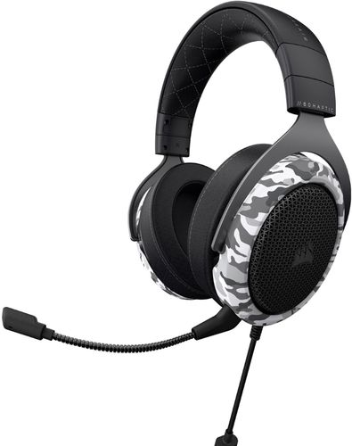 The CORSAIR HS60 HAPTIC Gaming Headset delivers haptic bass that you can feel, powered by groundbreaking Taction Technology®. Enjoy comfort and quality with memory foam ear pads and custom-tuned 50mm neodymium audio drivers, built to last thanks to lightweight and durable construction. A detachable noise-cancelling unidirectional microphone helps your voice come through loud and clear.