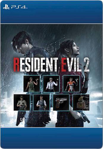 Get extra content in Resident Evil 2; new costumes, deluxe weapon, and soundtrack swap included; for 1 player