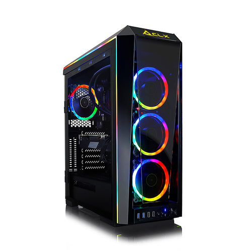 Windows 10 Home 64-bitNVIDIA GeForce RTX 3080 10GB dedicated graphicsTechnical details: Intel Core i9 10850K processor; 64GB memory; 1TB NVMe solid-state drive; 6TB hard driveSpecial features: Liquid-Cooling; RGB Lighting & Fans; G-SYNC compatible; Multiple Monitor Support; Oculus ready; built-in wireless networking; Bluetooth; HDMI output