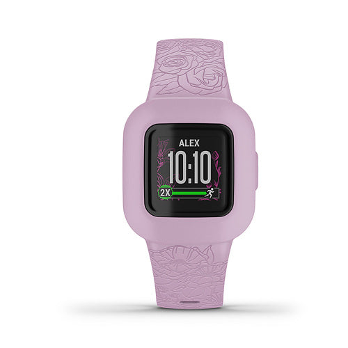 Your kiddos can explore their world with the vívofit® jr. 3 fitness tracker for kids. Featuring a colorful display, this kid-tough, swim-friendly tracker gets up to 1 year of battery life. With it, kids can uncover educational, globe-trotting app adventures (requires Garmin Jr. app loaded on parent’s compatible smartphone paired to vívofit jr. 3) by completing 60 minutes of daily activity.