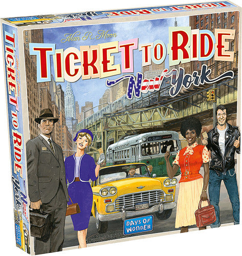 Welcome to New York City in the 1960s! In this brand-new version of Ticket to Ride, players race one another through the busy streets of New York City to visit the most prestigious Tourist Attractions and complete their Destination Tickets. This elegantly simple Ticket to Ride gameplay appeals to both beginners and seasoned players alike.