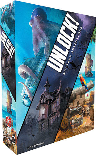 UNLOCK! Mystery Adventures is now available in a big box format that includes 3 Adventures. Players must survive a sea monster and depleting oxygen levels in the underwater adventure, “The Nautilus’ Traps.” In “The House on the Hill,” players explore a run-down manor to stop a sinister curse.