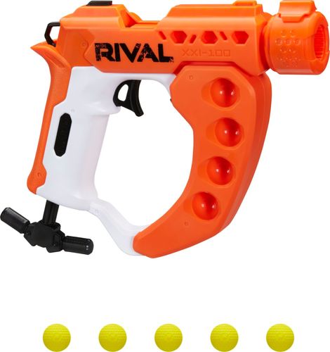 Includes blaster, 5 rounds, and instructions. Ages 14 and up TO AVOID EYE INJURY: WARNING: Do not aim at eyes or face. Use of eyewear recommended for players and people within range. Use only official Rival rounds. Other rounds may not be safe. Do not modify rounds or blaster. For use with Nerf Rival products only.