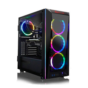 Windows 10 Home 64-bitAMD Radeon RX 6800 XT 16GB dedicated graphicsTechnical details: AMD Ryzen 9 5900X processor; 32GB memory; 480GB solid-state drive; 3TB hard driveSpecial features: RGB Lighting & Fans; Free-SYNC compatible; Multiple Monitor Support; built-in wireless networking; Bluetooth; HDMI output