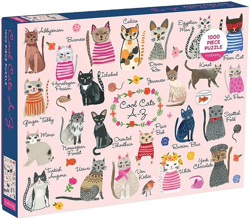 Put together this 1000 piece family puzzle from Mudpuppy to reveal a series of 'Cool Cats' that represent letters of the alphabet.