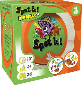 Be on the lookout for creatures of the land, sky, and sea. Designed especially for ages 4 to 7, the Junior edition of the popular card game Spot it!