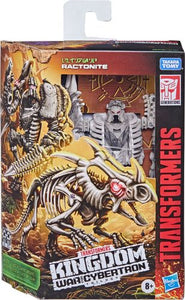 Includes Transformers Generations War for Cybertron: Kingdom Deluxe Class Ractonite figure, Golden Disk card, and instructions. Figure scale: 5.5 inches Ages 8 and up Warning: Choking Hazard - Small parts. Not for children under 3 years.