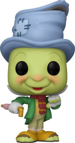 POP Disney: Pinocchio- Street Jiminy from the loved Disney Classic Pinocchio, as a stylized Pop! vinyl from Funko! Figure stands 3 3/4 inches and comes in a window display box. Check out the other Disney Pinocchio figures from Funko! Collect them all!