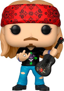 POP Rocks: Bret Michaels w/ Chase, as a stylized POP vinyl from Funko! Figure stands 3 3/4 inches and comes in a window display box. Check out the other POP! Rocks figures from Funko! Collect them all!