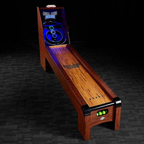 Ding ding ding! You can practically hear the tickets rattling in your home game room with this Lancaster 108-Inch Classic Arcade Roll and Score Game. Modeled after one of the most popular arcade games, this Roll and Score game machine has 4 balls you can roll down the alley to score 10, 20, 30, 40, or 50 points by landing in its bulls-eye target.