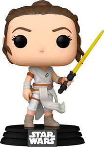 Pop! Rey has chosen her saber, and it is a fierce yellow.  She will not stop until she joins the rest of the Rebel Alliance in your Star Wars: The Rise of the Skywalker collection.  Vinyl bobblehead is approximately 4.5-inches tall and comes in a window-style display box, making it an easy piece to showcase in your collection.