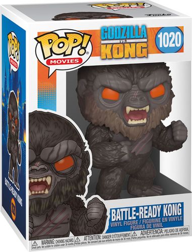 Movies Godzilla vs Kong Pop! Battle-Ready Kong is angry and looking to take this fight to the next level.  Which colossal creature will win the battle and take the top spot in your collection?  Vinyl figure is approximately 4.25-inches tall and comes in a window-style display box, making it an easy piece to showcase in your collection.